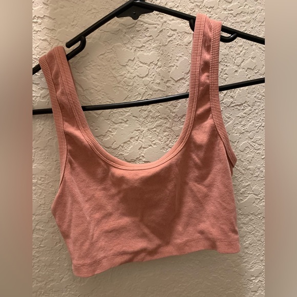 Zara Tops Zara Ribbed Pink Cropped Tank Top Poshmark